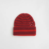 Pop Trading Company Striped Beanie in Fudge and Goji Berry thumbnail