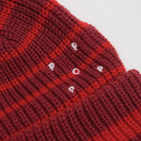 Pop Trading Company Striped Beanie in Fudge and Goji Berry thumbnail