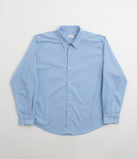 Pop Trading Company Striped Logo Shirt in Blue