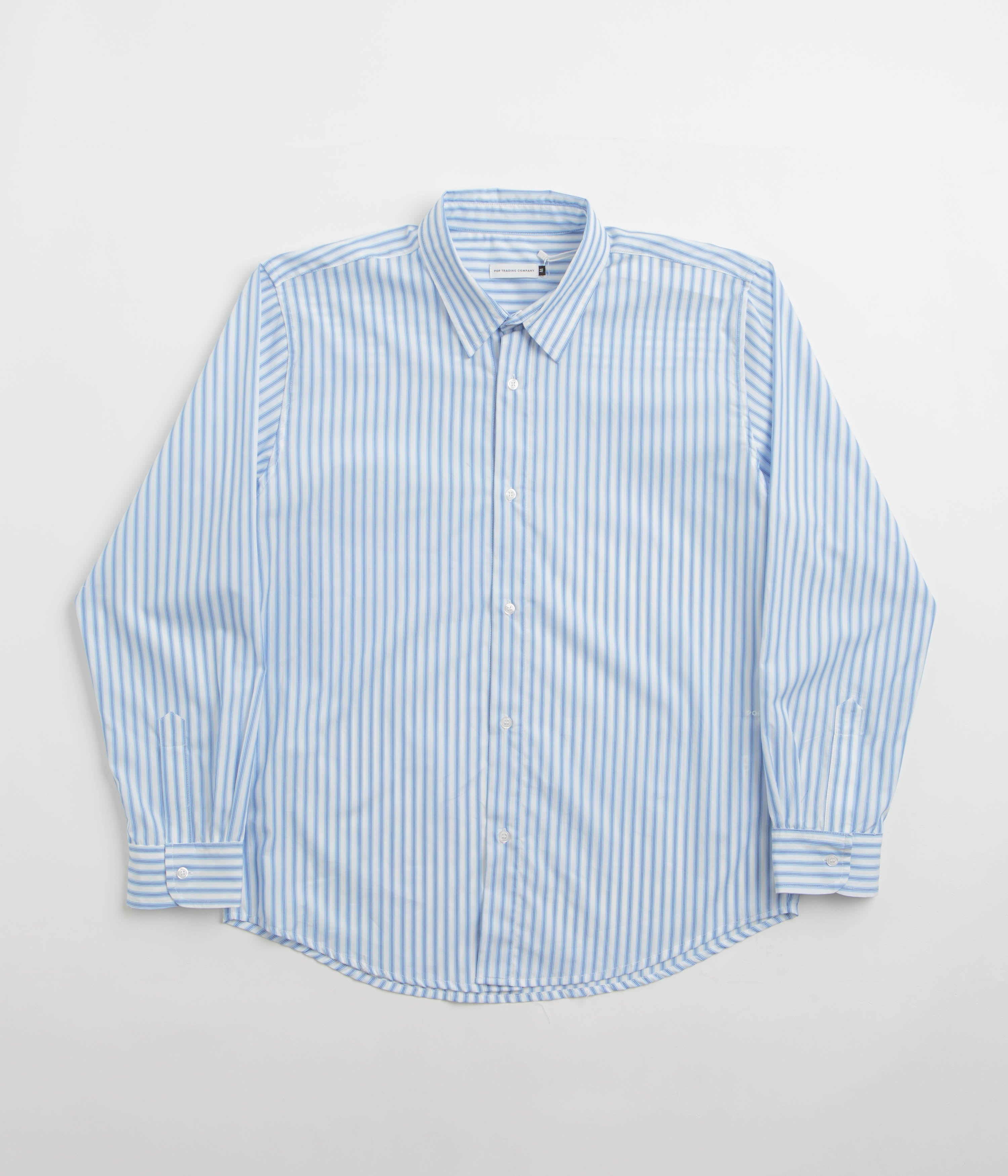 Pop Trading Company Striped Logo Shirt in White