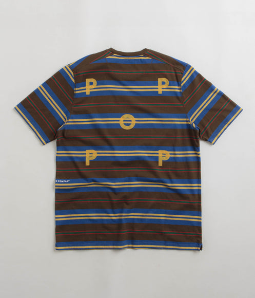 Pop Trading Company Striped Logo T-Shirt - Delicioso / Multi