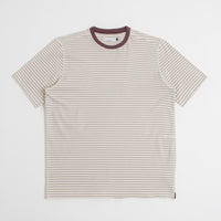 Pop Trading Company Striped Logo T-Shirt in Quarry thumbnail