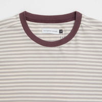 Pop Trading Company Striped Logo T-Shirt in Quarry thumbnail