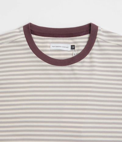 Pop Trading Company Striped Logo T-Shirt in Quarry