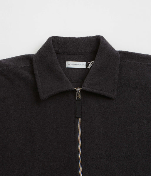 Pop Trading Company Terry Full Zip Sweatshirt - Black - Order by