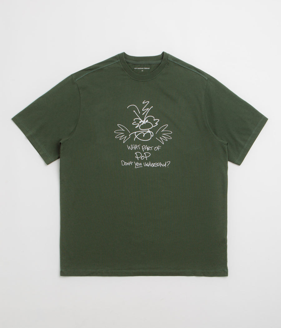 Pop Trading Company Understand T-Shirt in Duffel Green
