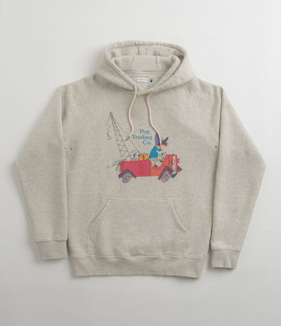 Pop Trading Company x Fiep Pop Hoodie in Off White Heather