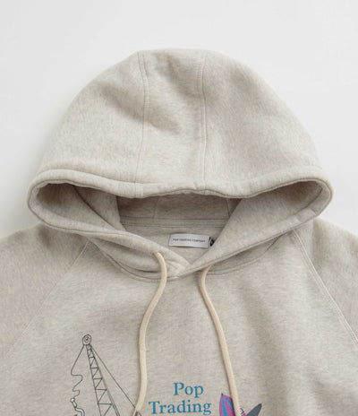 Pop Trading Company x Fiep Pop Hoodie in Off White Heather