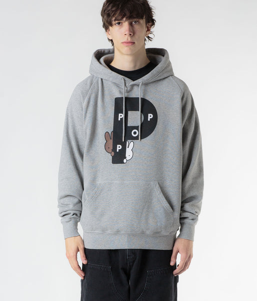 Pop Trading Company x Miffy Big P Hoodie - Light Grey