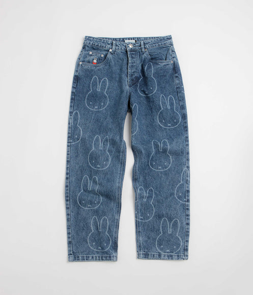 Pop Trading Company x Miffy Pattern DRS Denim Pants - Stonewashed