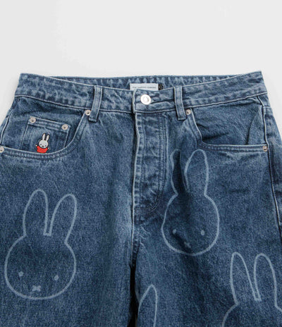 Pop Trading Company x Miffy Pattern DRS Denim Pants - Stonewashed