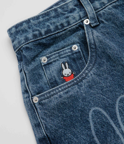 Pop Trading Company x Miffy Pattern DRS Denim Pants - Stonewashed