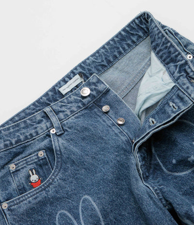Pop Trading Company x Miffy Pattern DRS Denim Pants - Stonewashed