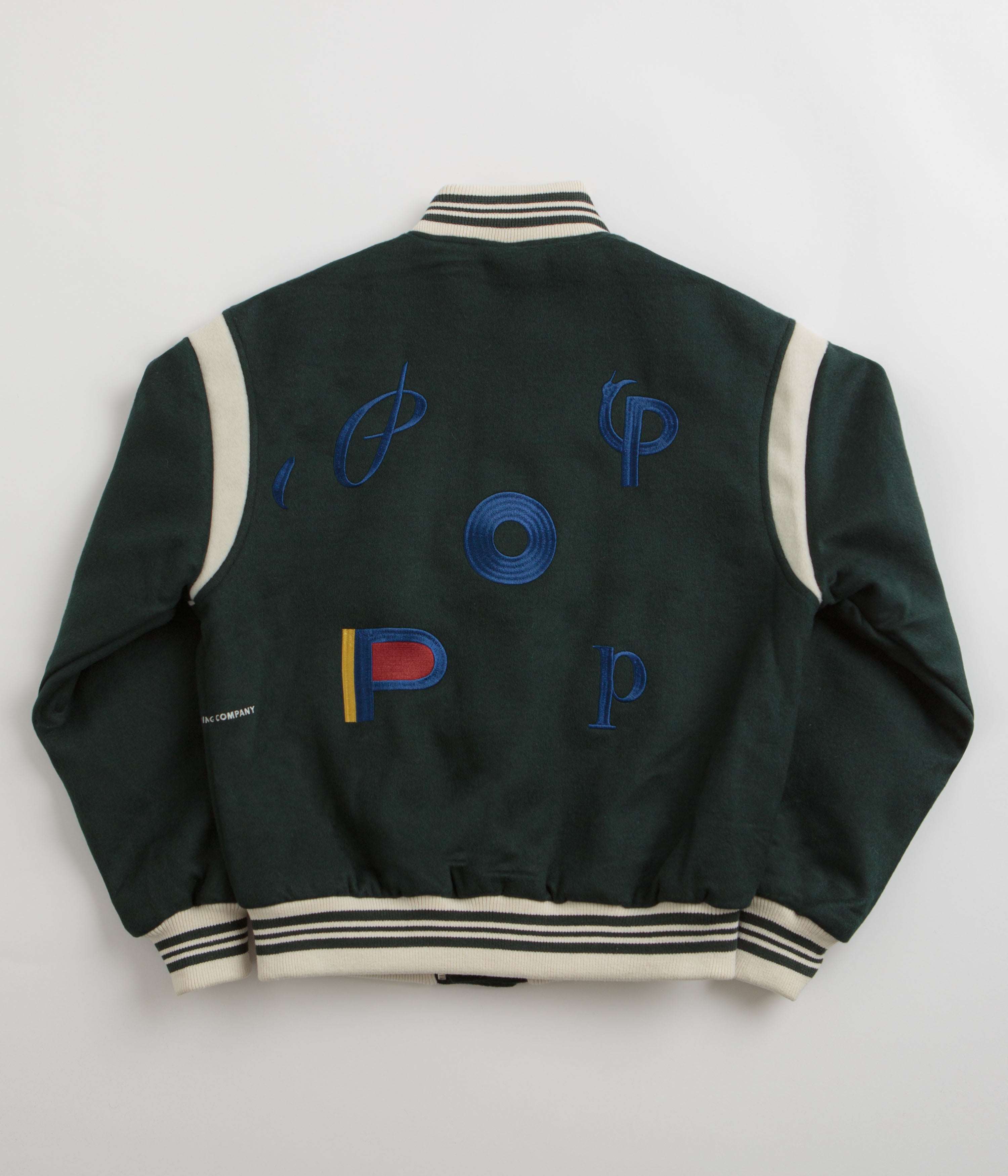 Pop Trading Company x Parra Varsity Jacket in Pine Green