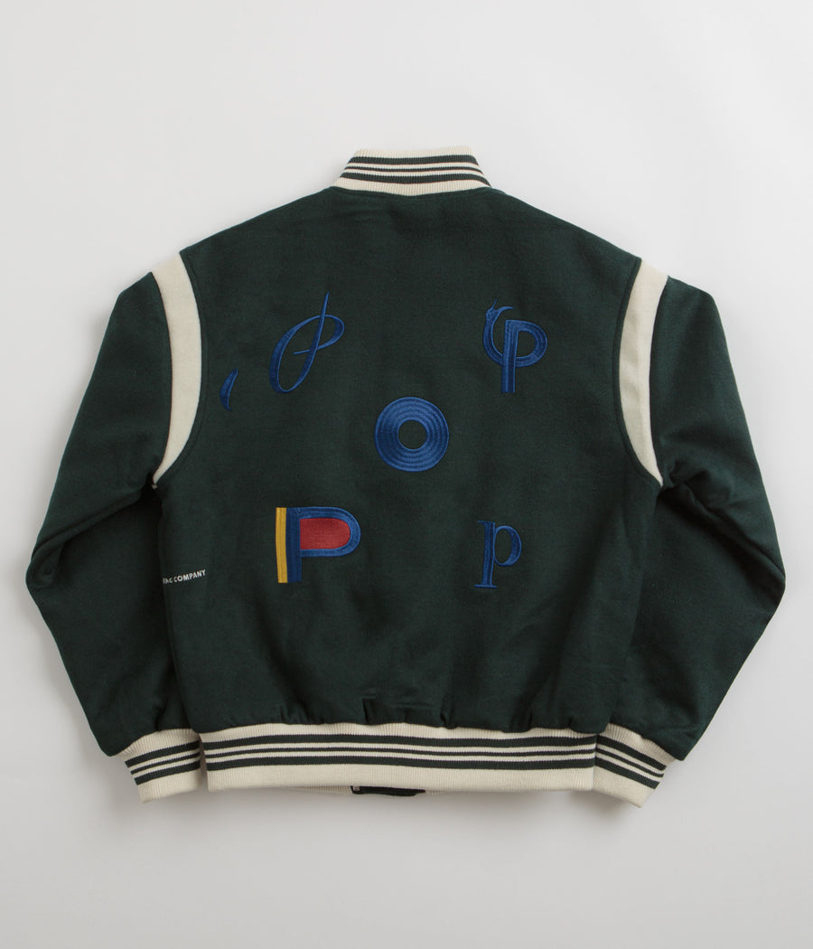 Pop Trading Company x Parra Varsity Jacket in Pine Green