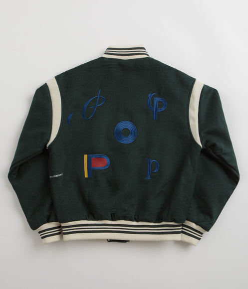 Pop Trading Company x Parra Varsity Jacket - Pine Green