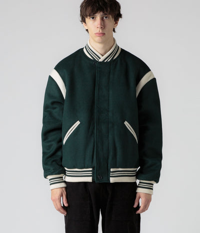 Pop Trading Company x Parra Varsity Jacket - Pine Green