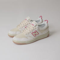 New Balance Numeric x Chocolate Skateboards 480 Shoes in Sea Salt and Red thumbnail
