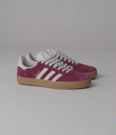 Adidas Gazelle ADV Shoes - Shadow Red / Crystal White / Gold Metallic