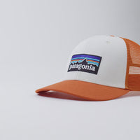 Patagonia P-6 Logo Trucker Cap - White / Redtail Rust thumbnail