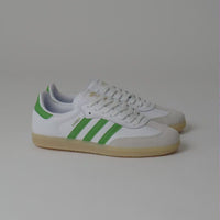Adidas Samba ADV Shoes in FTWR White and Crew Green / Gum3 thumbnail
