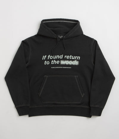 Purple Mountain Observatory Garment Dye Hoodie - Black / Black