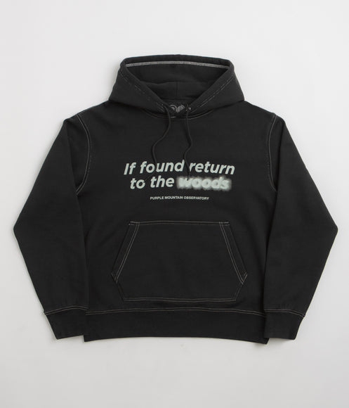 Purple Mountain Observatory Garment Dye Hoodie - Black / Black
