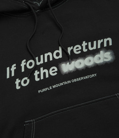 Purple Mountain Observatory Garment Dye Hoodie - Black / Black
