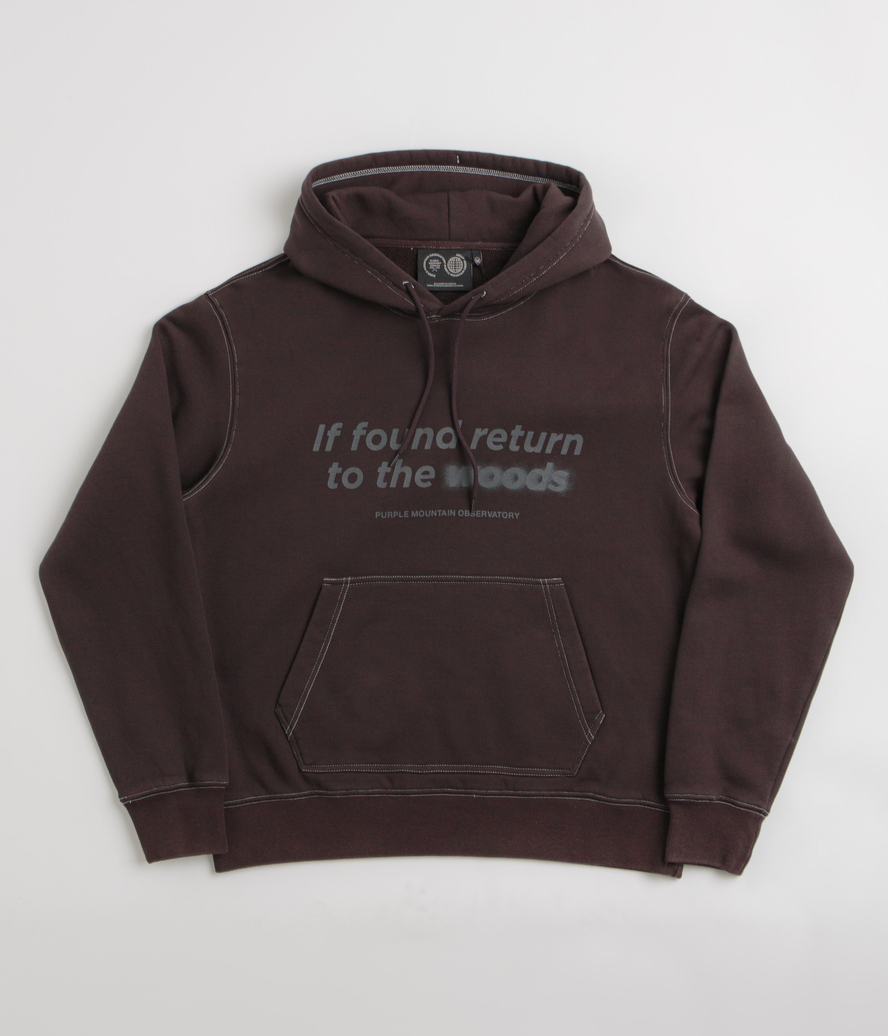 Purple Mountain Observatory Garment Dye Hoodie in Chocolate