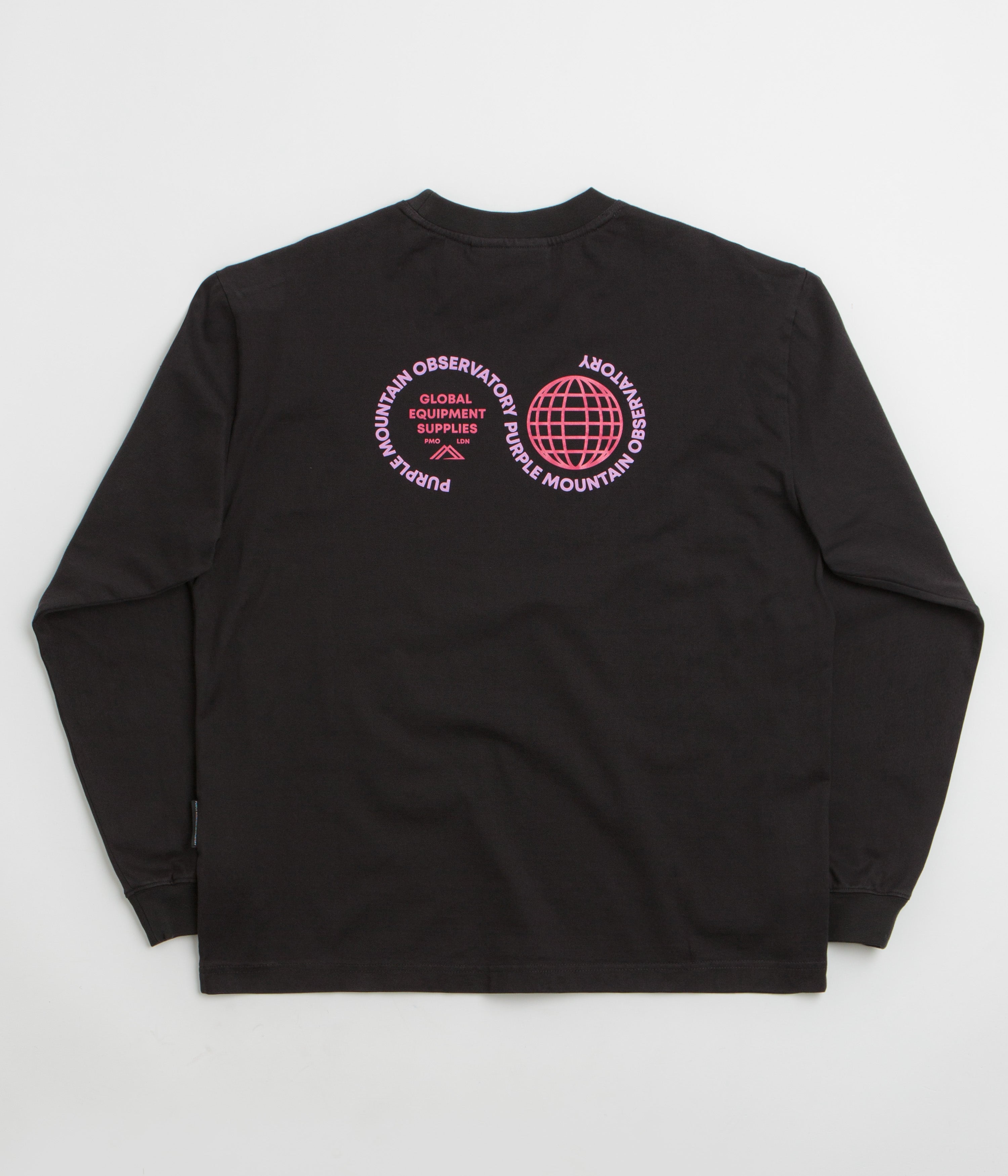 Purple Mountain Observatory Globe Long Sleeve T-Shirt in Black
