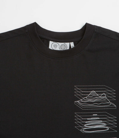 Purple Mountain Observatory Map Projections Long Sleeve T-Shirt in Black