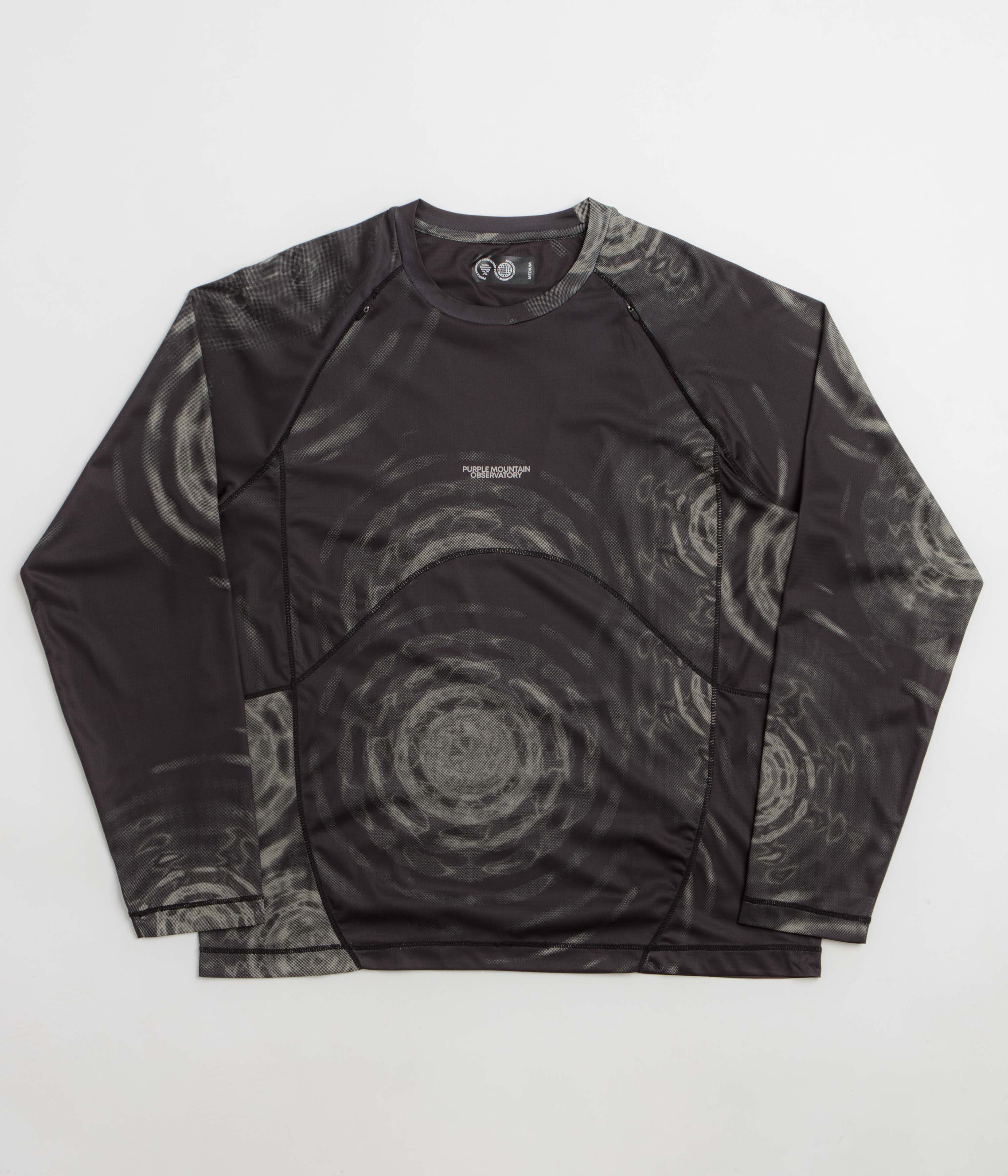 Purple Mountain Observatory Performance Long Sleeve T-Shirt - Black Oscillations