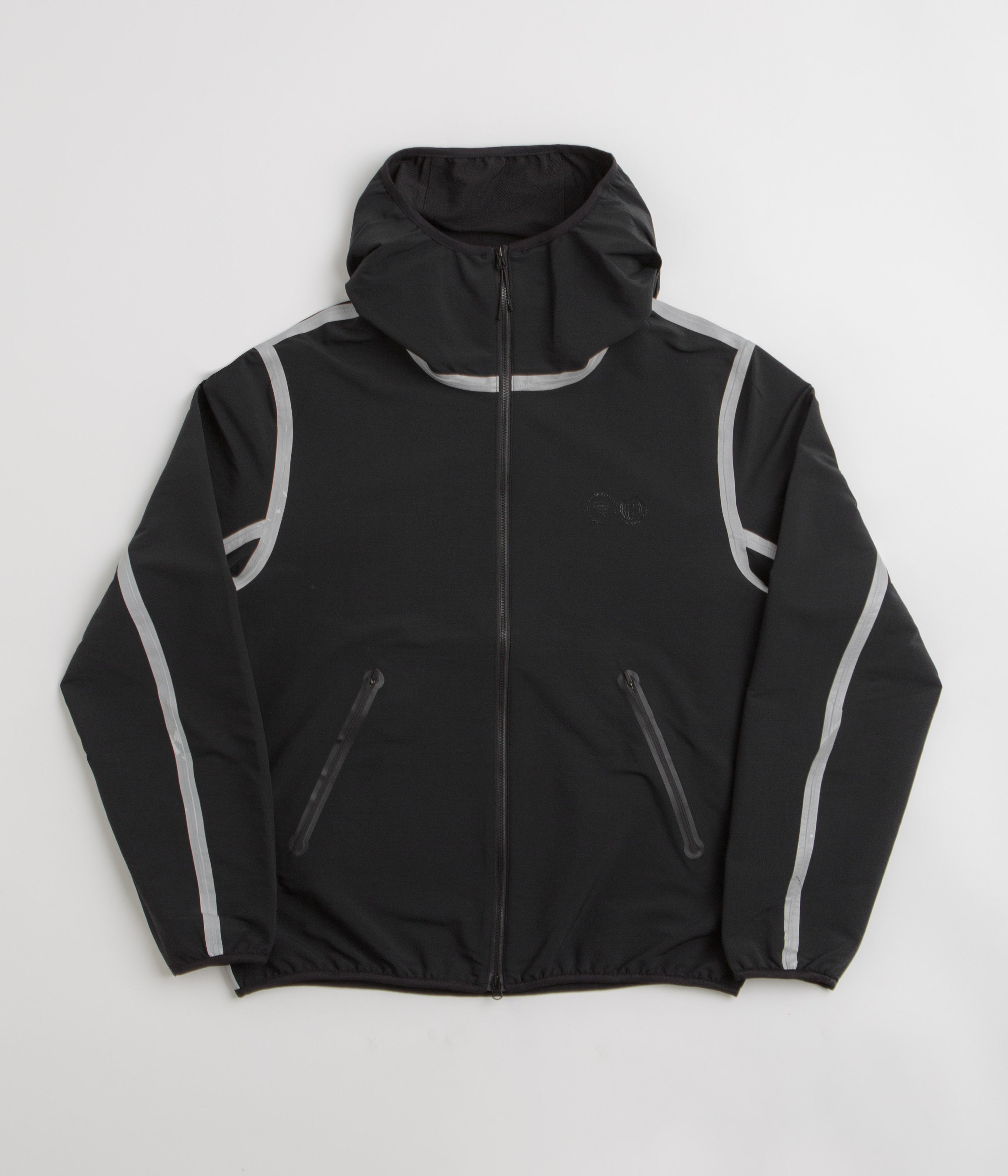 Purple Mountain Observatory Soft Shell Balaclava Jacket in Black and White