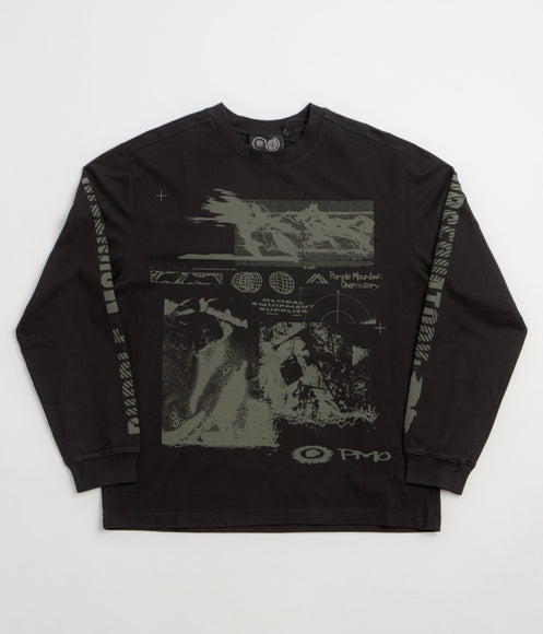 Purple Mountain Observatory Spaces Long Sleeve T-Shirt - Black