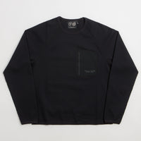 Purple Mountain Observatory Waffle Long Sleeve T-Shirt - Black / Black thumbnail