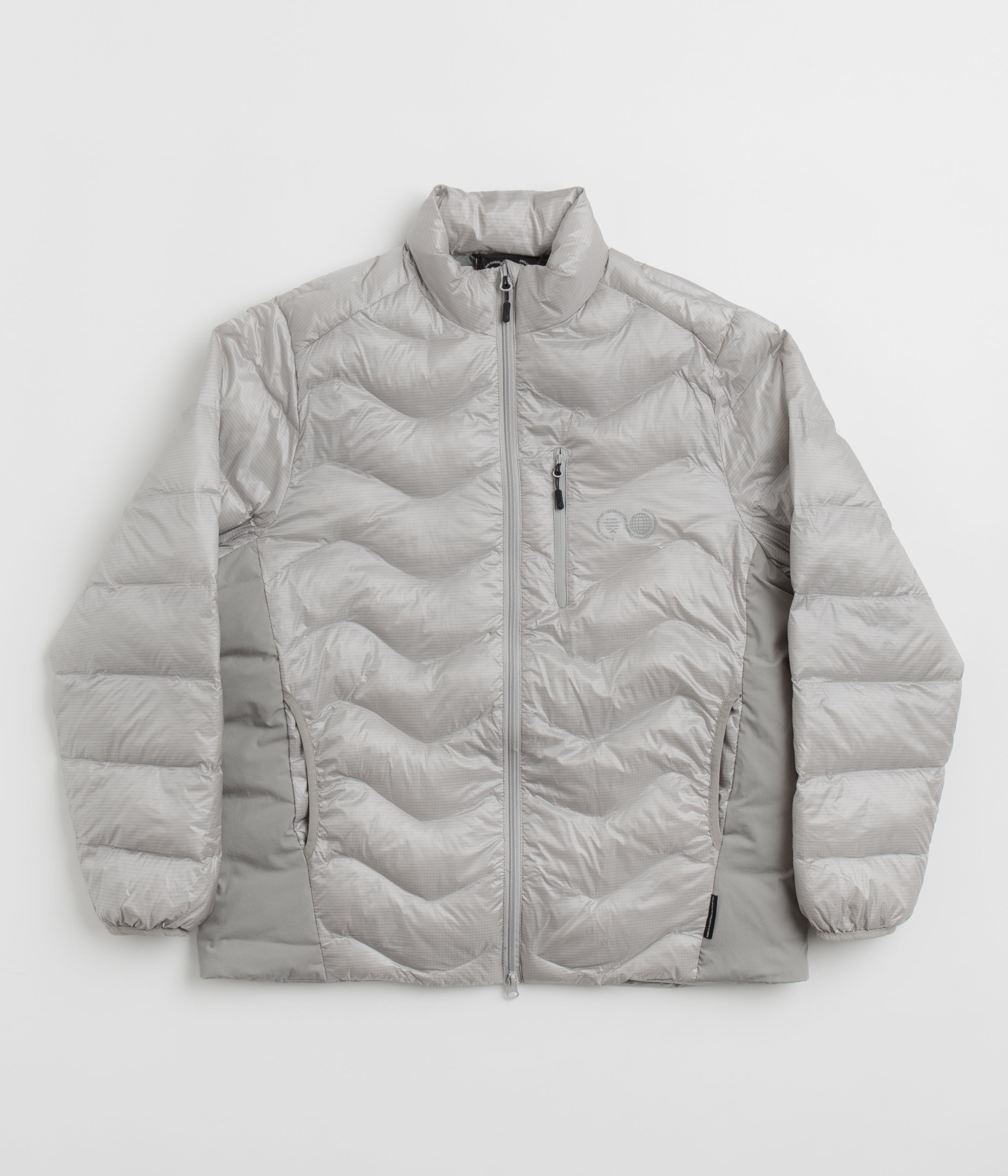 Purple Mountain Observatory Waves Light Puffer Jacket in Grey