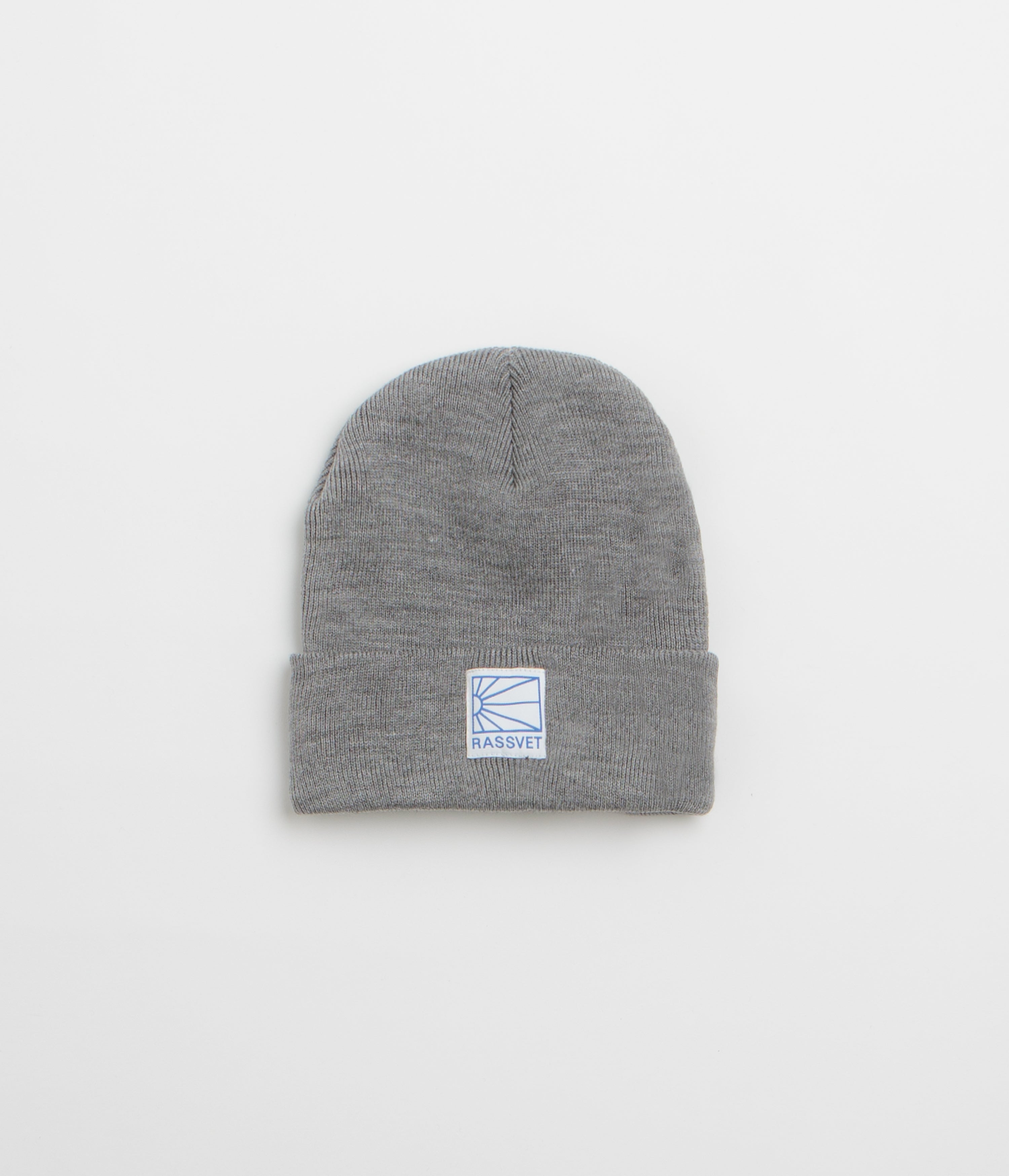Rassvet Logo Tag Beanie in Light Grey
