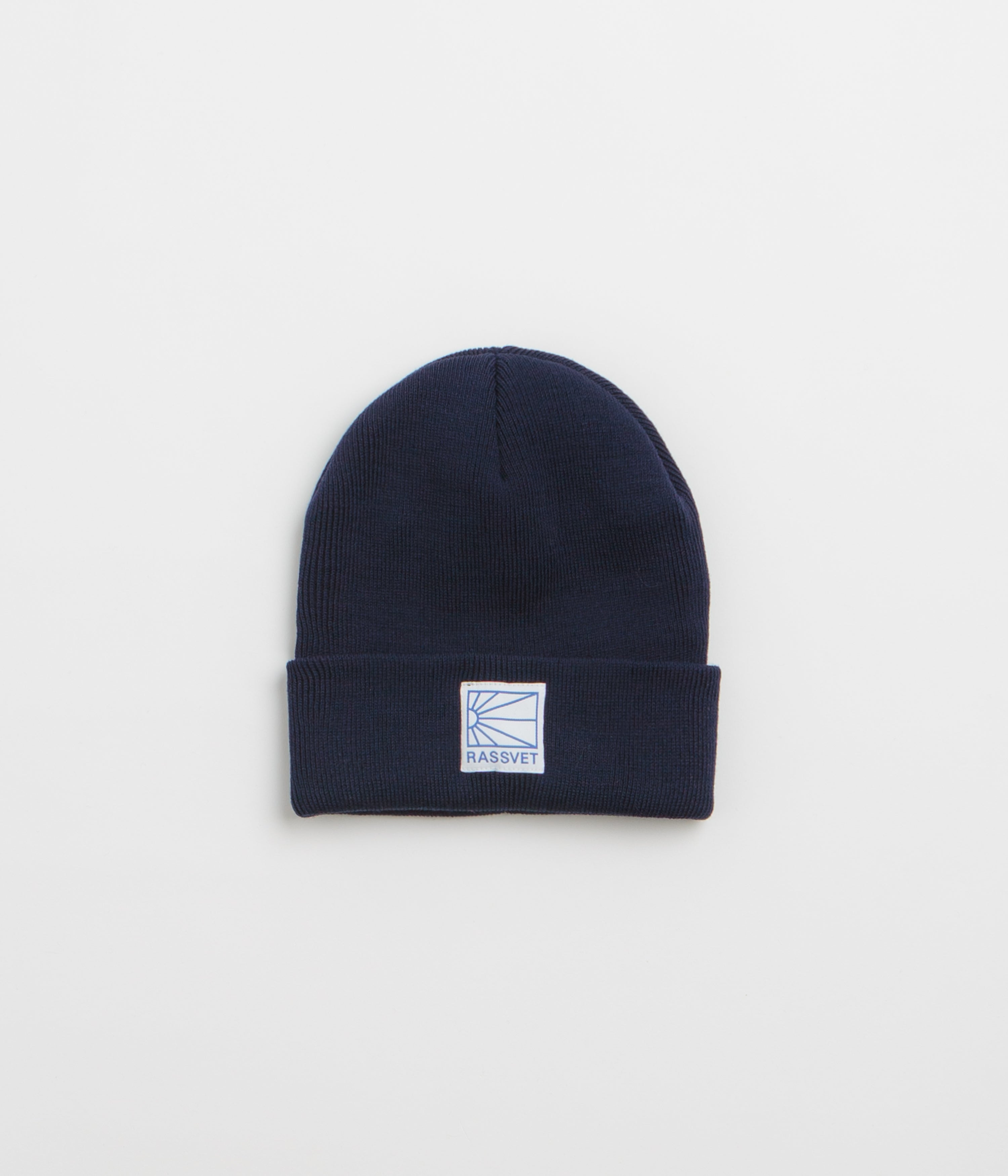 Rassvet Logo Tag Beanie in Navy