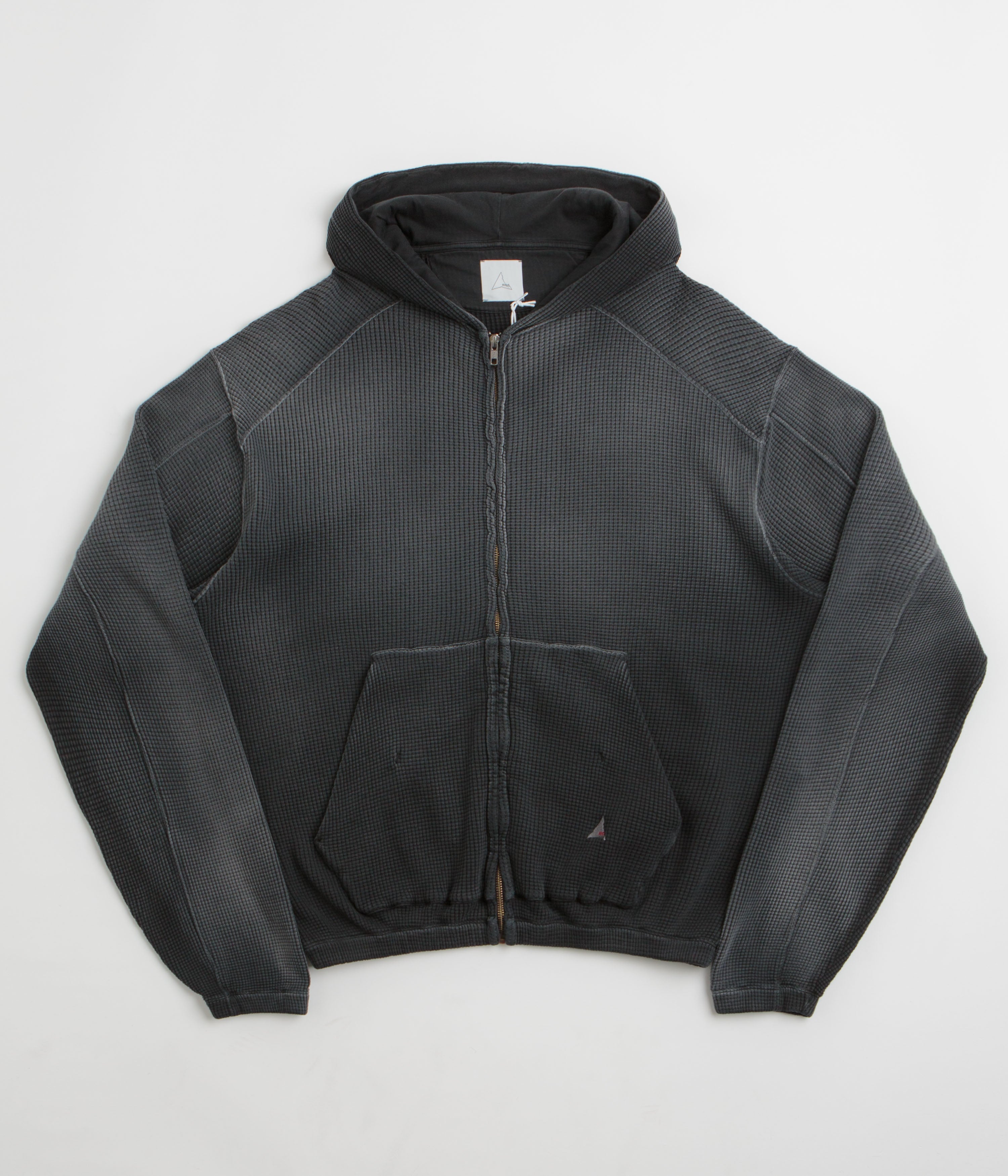 ROA Bee Sun Faded Zip Up Hoodie in Black