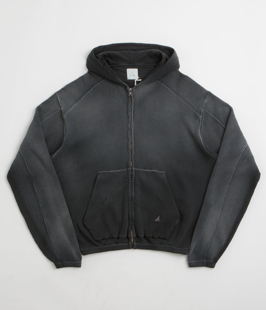 ROA Bee Sun Faded Zip Up Hoodie in Black