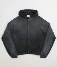 ROA Bee Sun Faded Zip Up Hoodie in Black