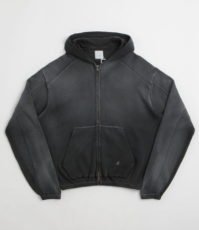 ROA Bee Sun Faded Zip Up Hoodie - Black