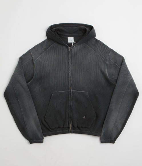 ROA Bee Sun Faded Zip Up Hoodie - Black