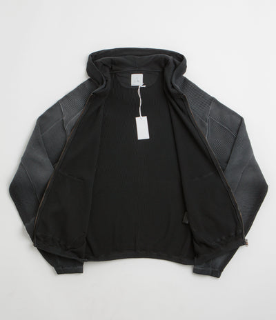 ROA Bee Sun Faded Zip Up Hoodie - Black