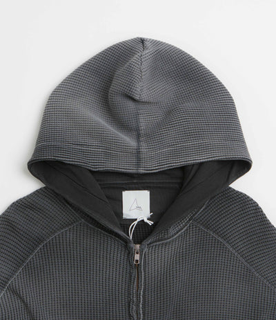 ROA Bee Sun Faded Zip Up Hoodie - Black