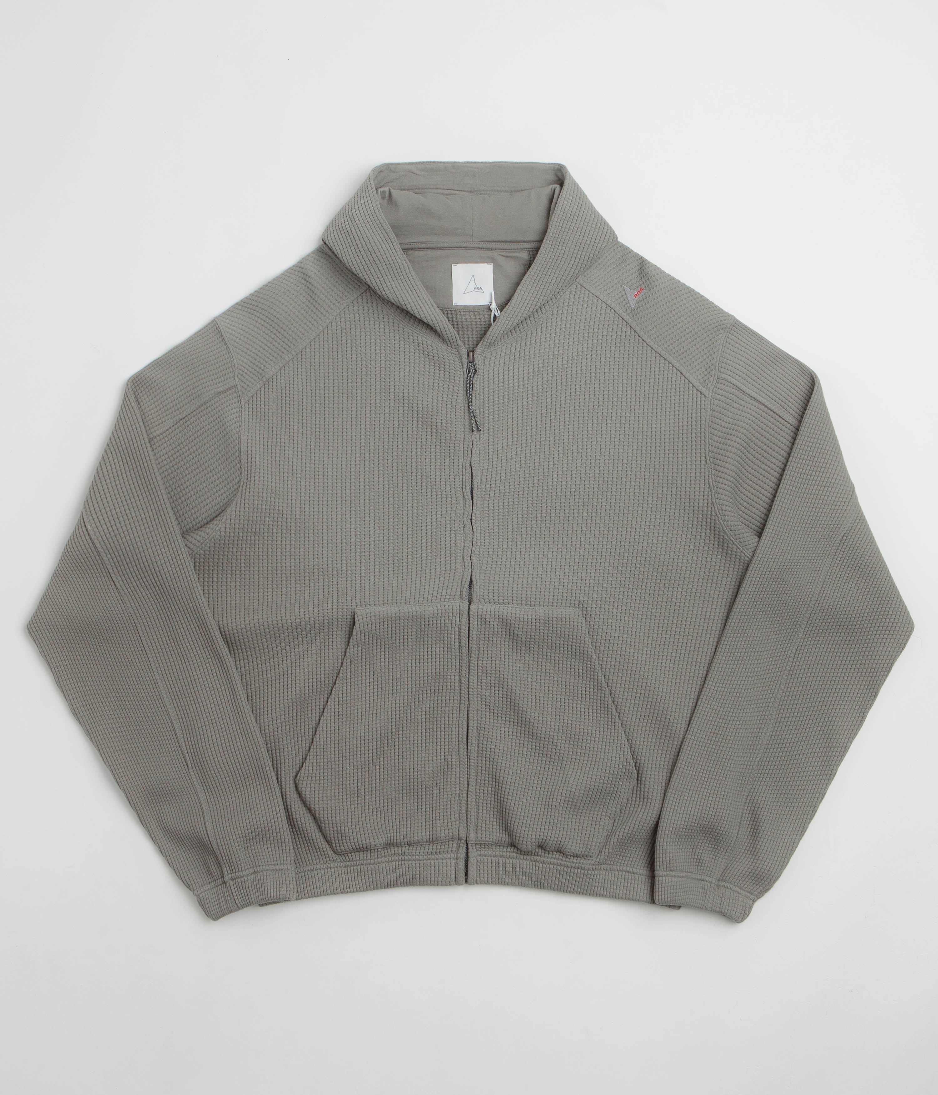ROA Bee Sun Faded Zip Up Hoodie in Grey