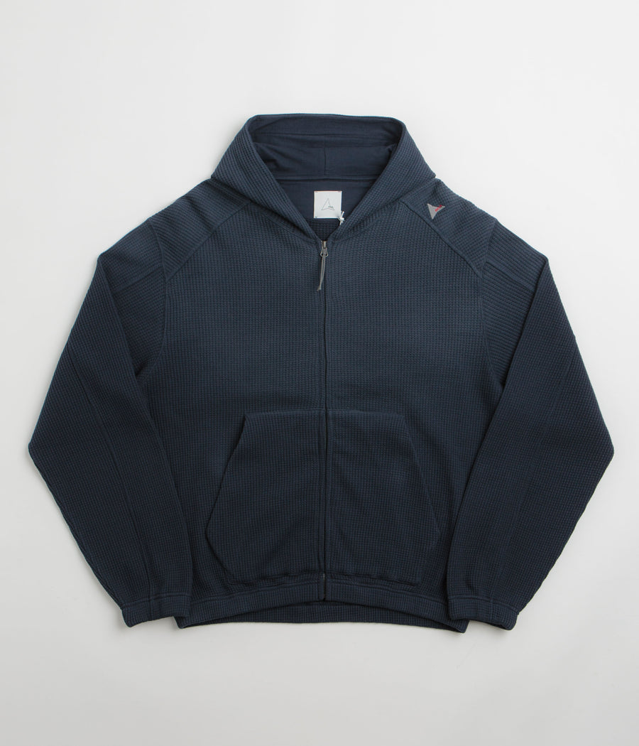 ROA Bee Sun Faded Zip Up Hoodie in Navy