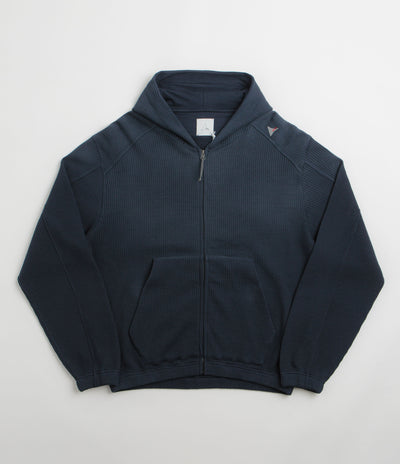 ROA Bee Sun Faded Zip Up Hoodie in Navy