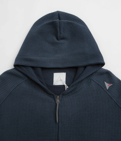 ROA Bee Sun Faded Zip Up Hoodie in Navy