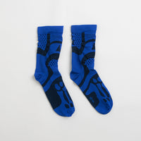ROA Bones Logo Q-Skin Technical Crew Socks in Blue thumbnail